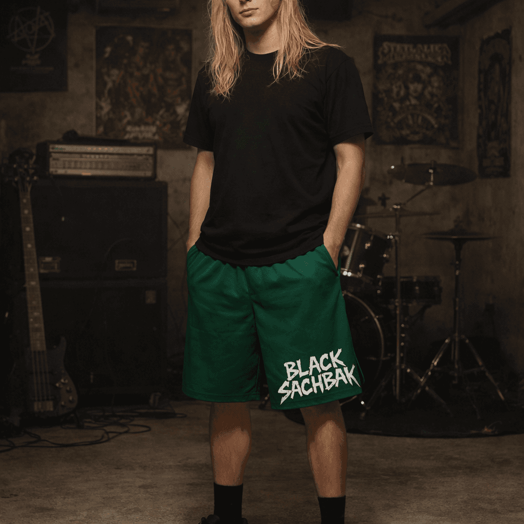 Black Sachbak Green Board Shorts